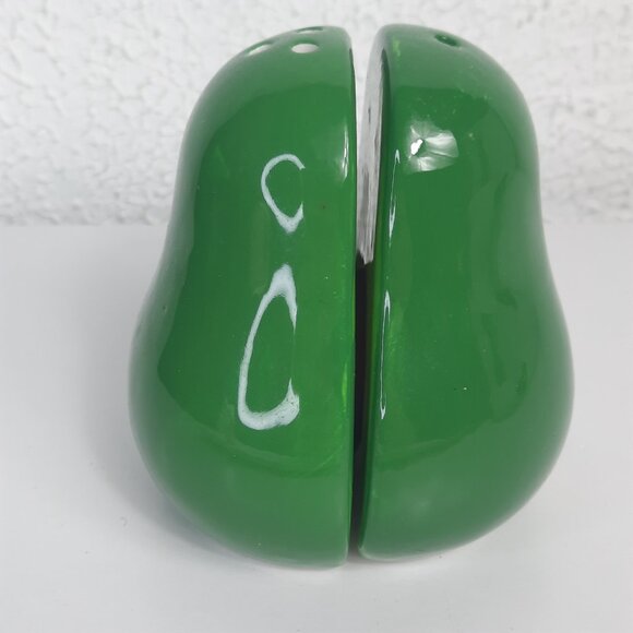 Avacado Salt and Pepper Shakers 3" Interlocking Halves Anthropomorphic Avacados - Picture 3 of 6